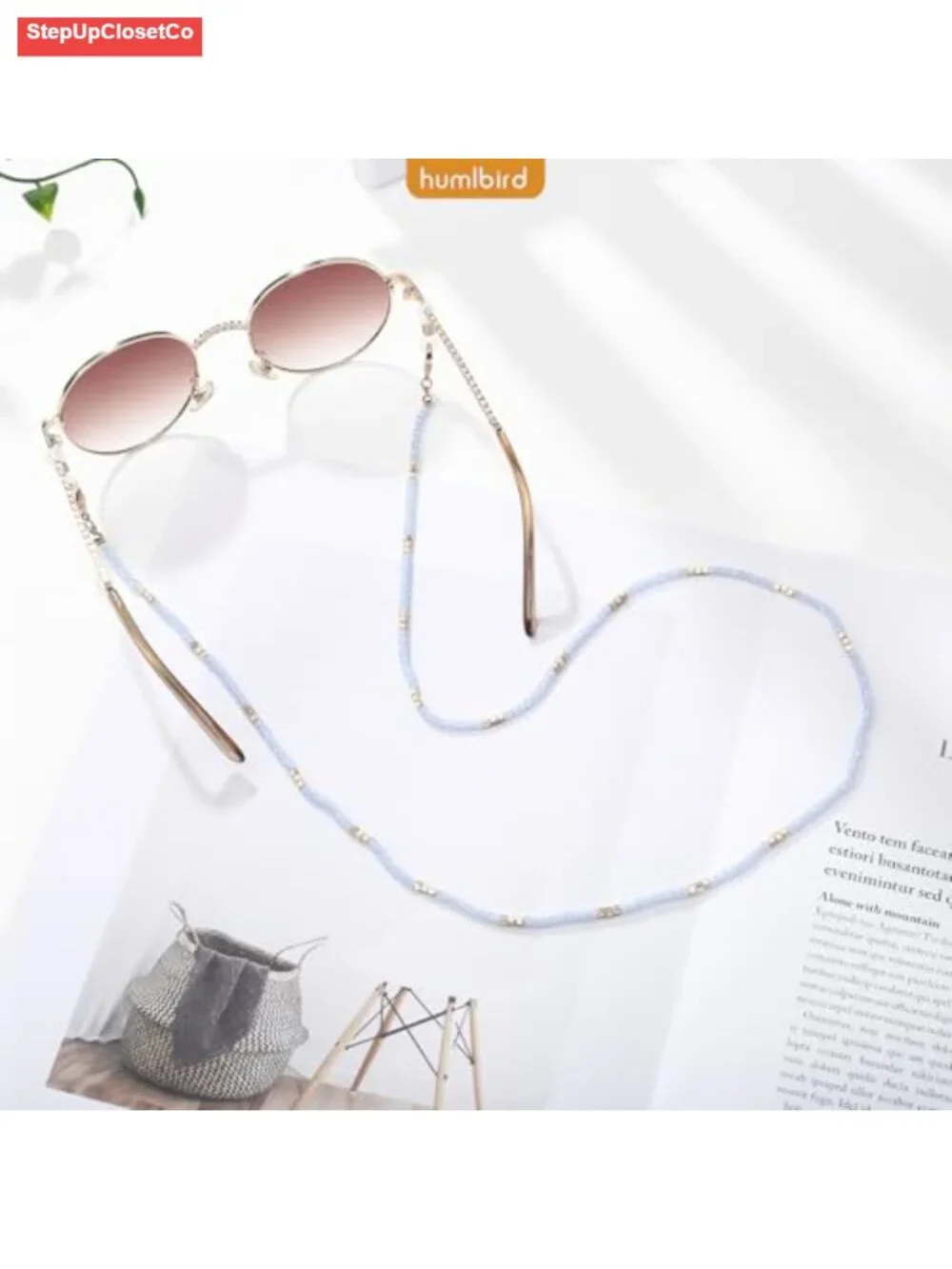 Eyeglass Chain Glasses Necklace Reading Glasses Lanyard with Silicone Loop,
